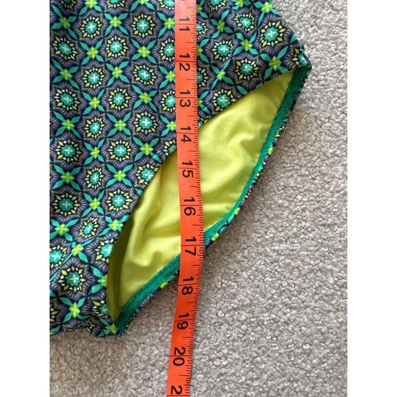 Prana Womens XS One-Piece Swimsuit With Blue Green & Yellow Geometric Print Halt - Picture 12 of 12
